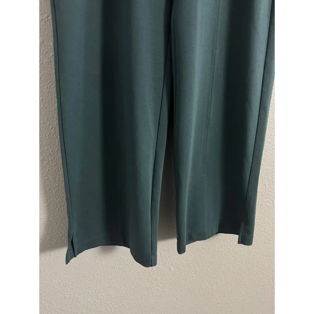 Old Navy High Waisted Dynamic Fleece Wide Leg Pants Green Athleisure NWT - Picture 5 of 7